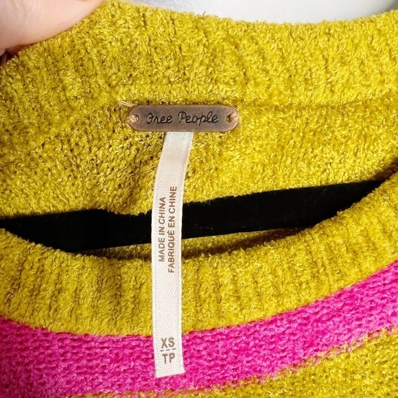 Free People All About You Stripe Chenille Sweater in Multi Size XS Pink Green - Picture 10 of 10